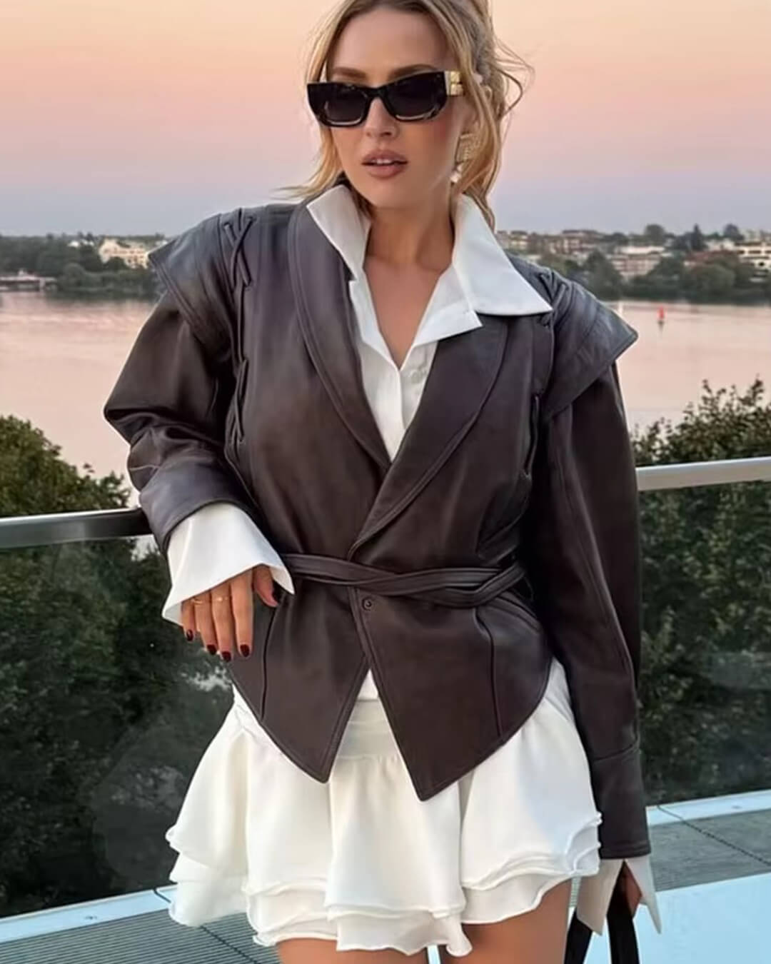 Veste en cuir style biker Zyra