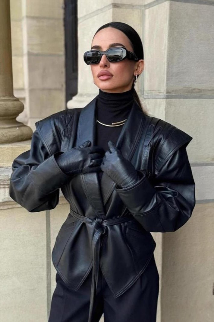 Veste en cuir style biker Zyra