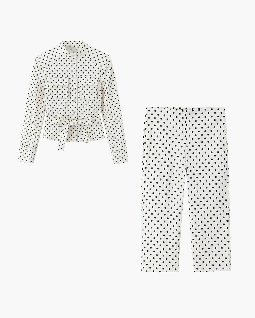 Ensemble veste à pois et pantalon capri Cherry