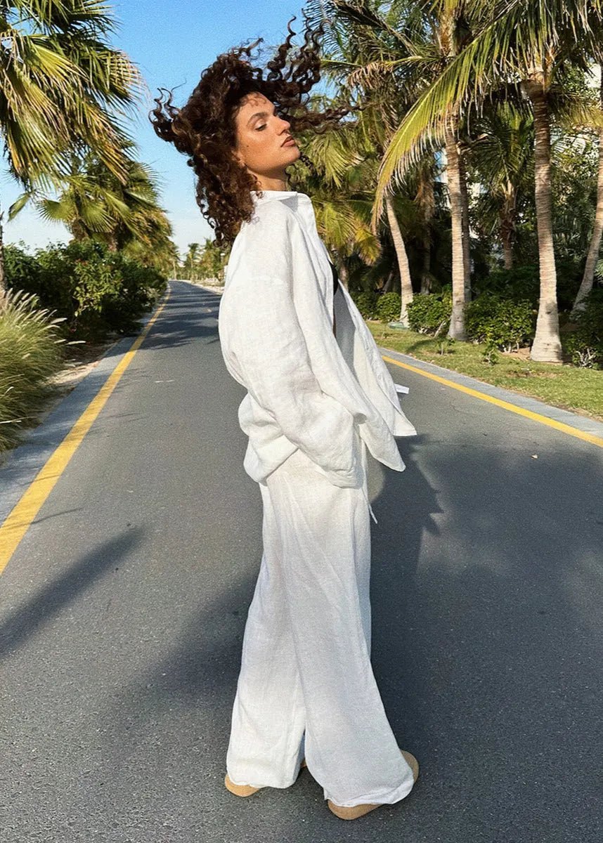 Ensemble Sophia avec chemise en coton et pantalon lounge