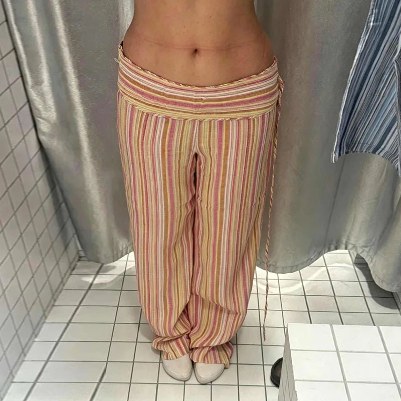 Pantalon Valerie à rayures taille basse