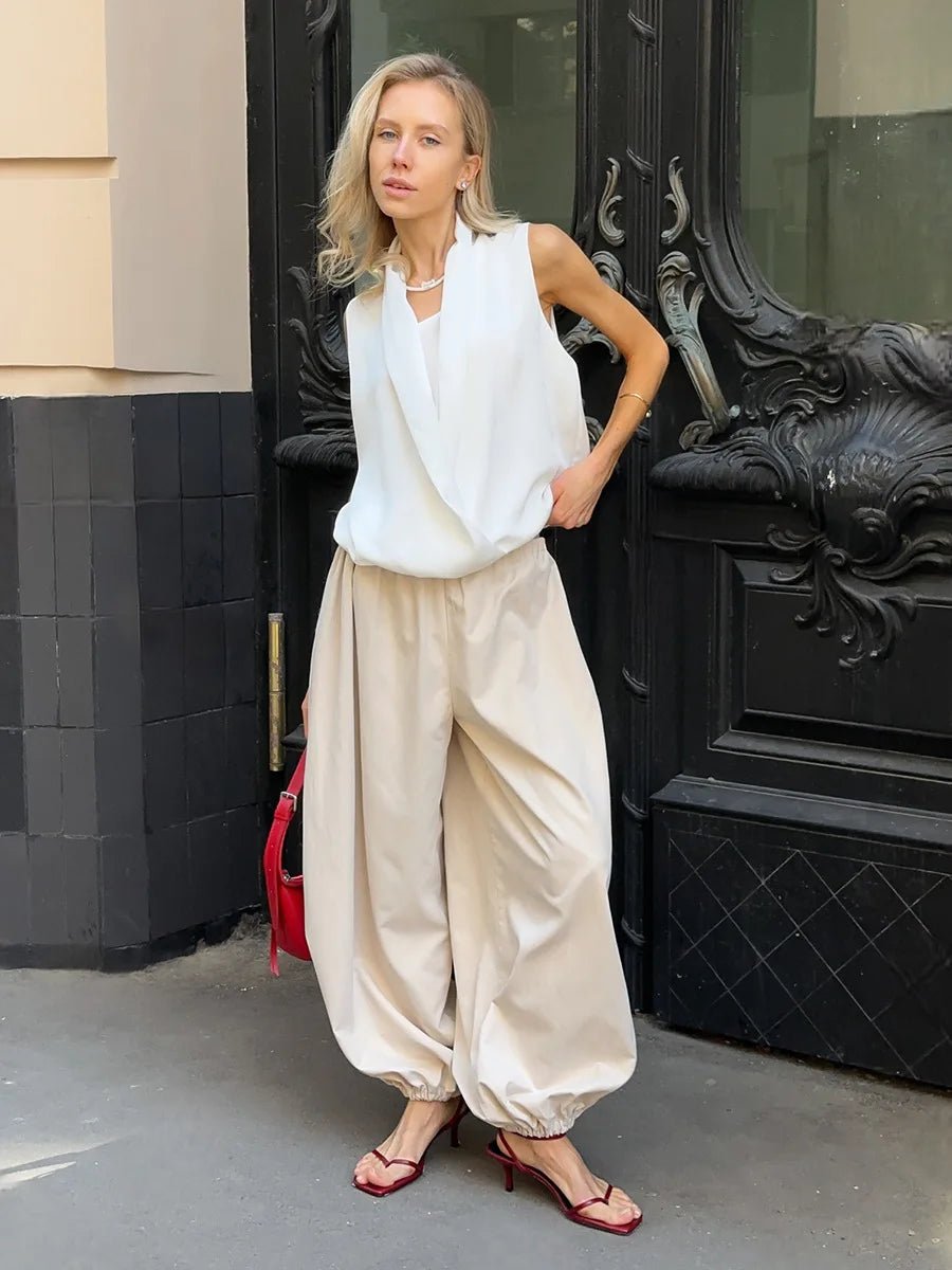 Pantalon en coton Amethyst à jambes larges