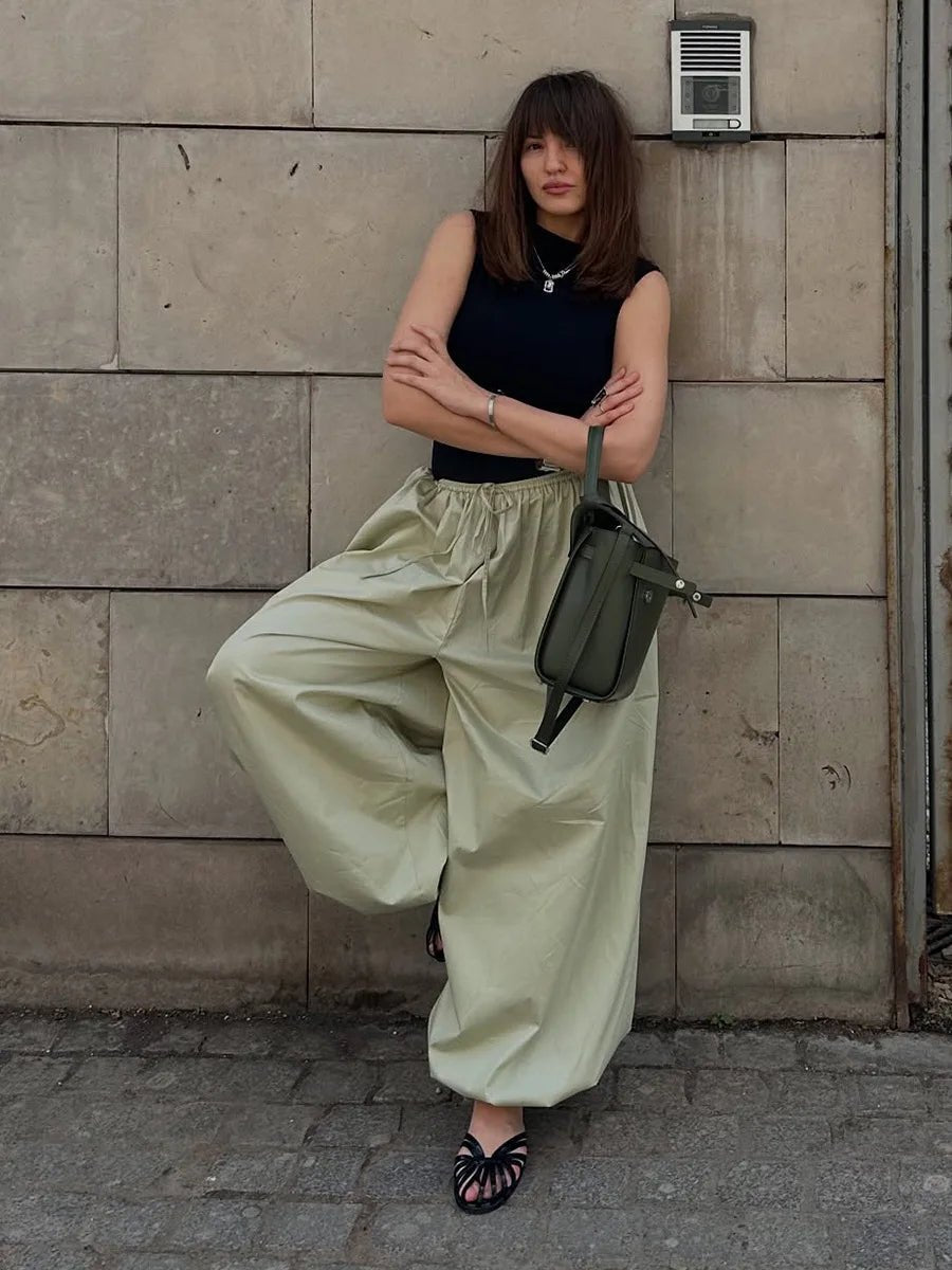 Pantalon en coton Amethyst à jambes larges