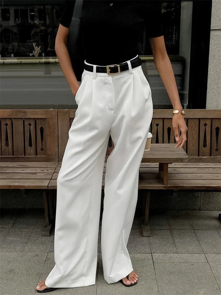 Pantalon Celia taille haute à jambes larges