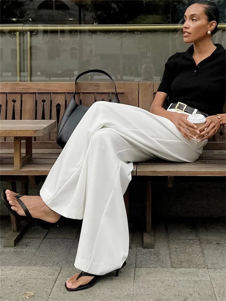 Pantalon Celia taille haute à jambes larges