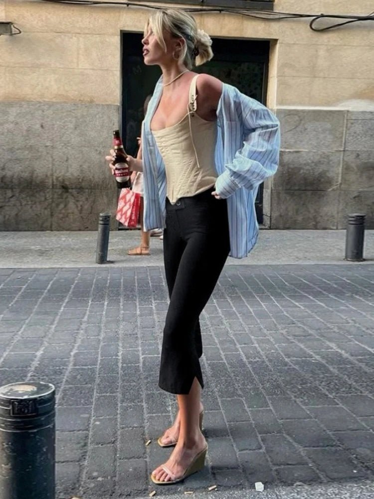 Pantalon corsaire noir Juliette