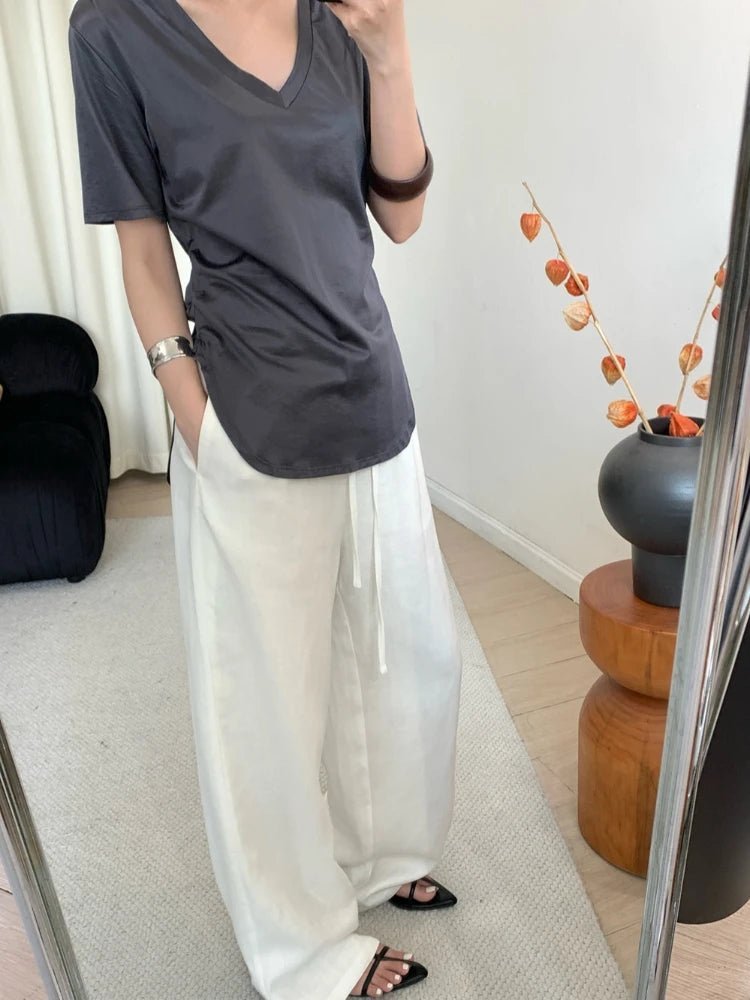 Pantalon large en lin Kendall