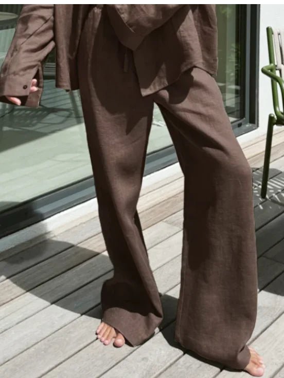 Pantalon large en lin Kendall