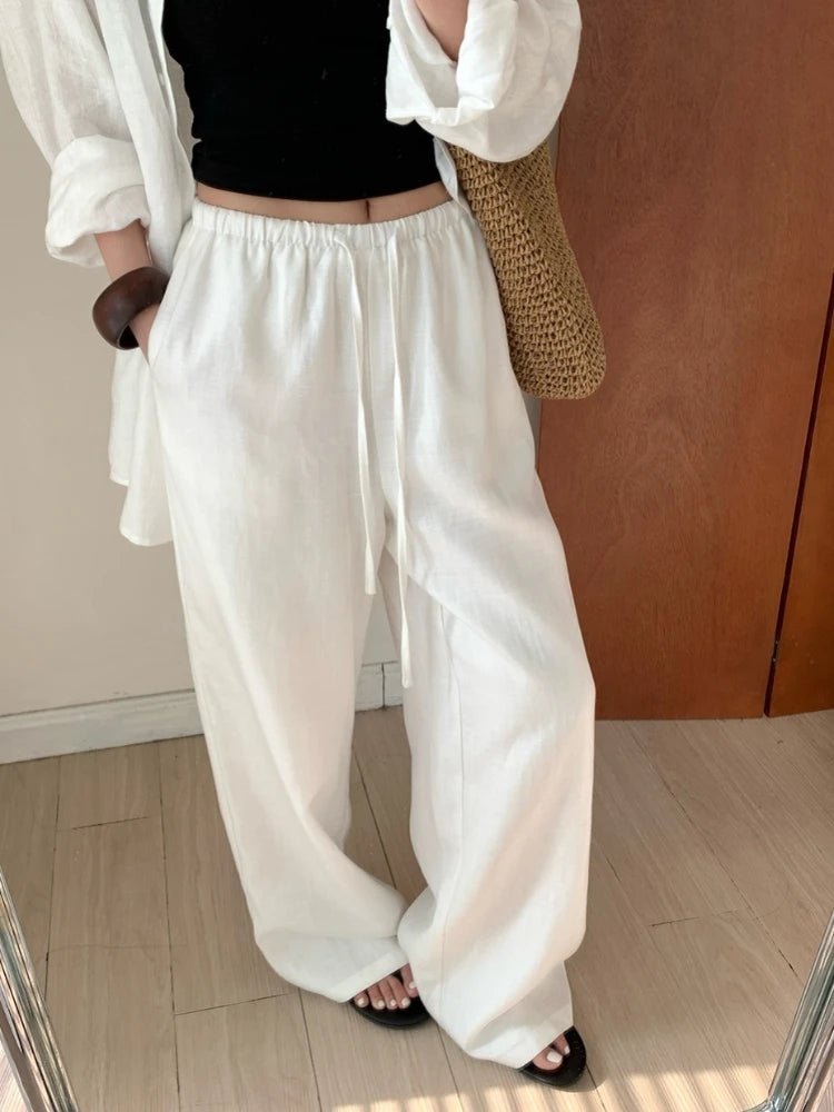 Pantalon large en lin Kendall
