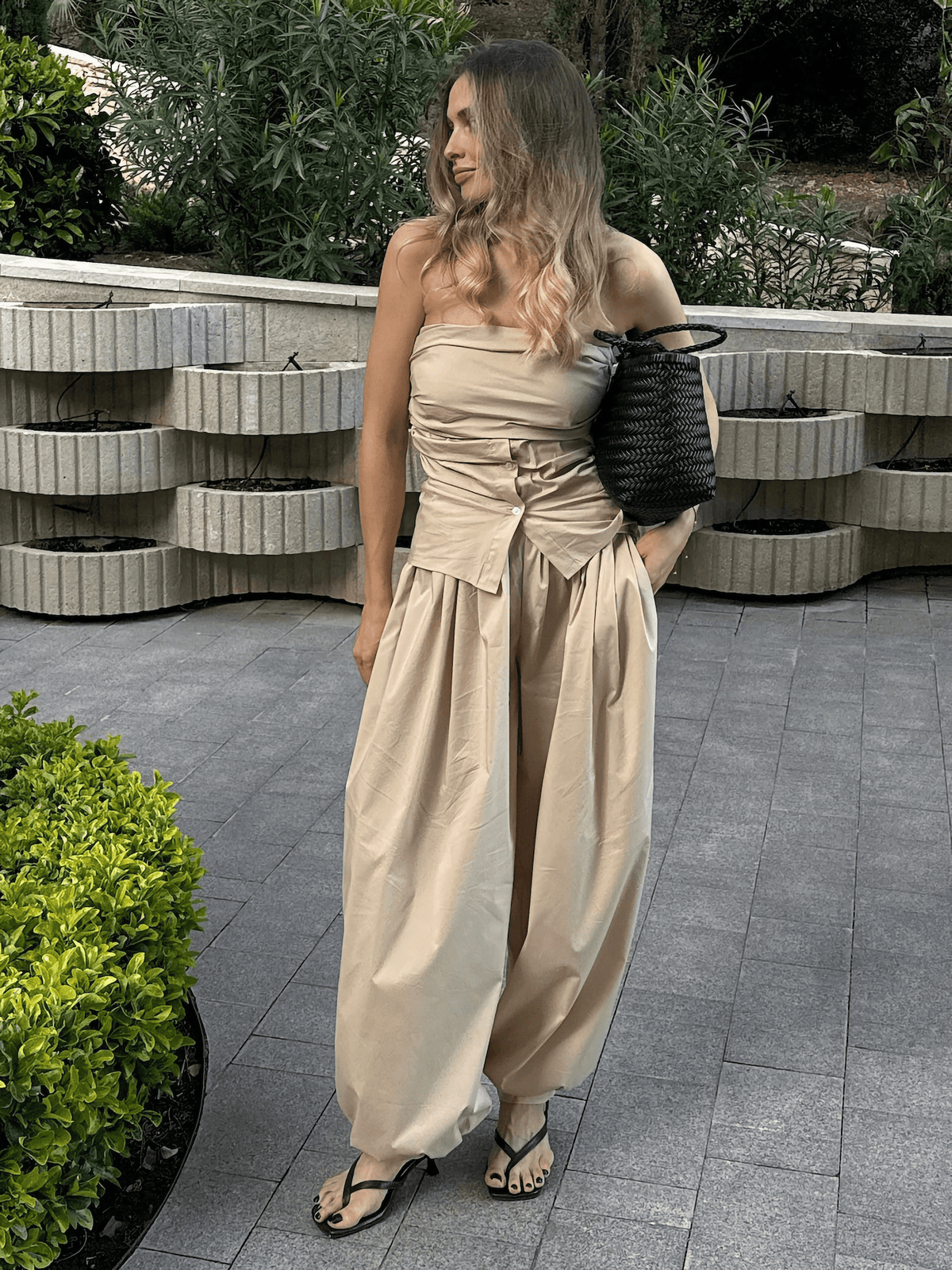Pantalon balloon taille haute Kerry