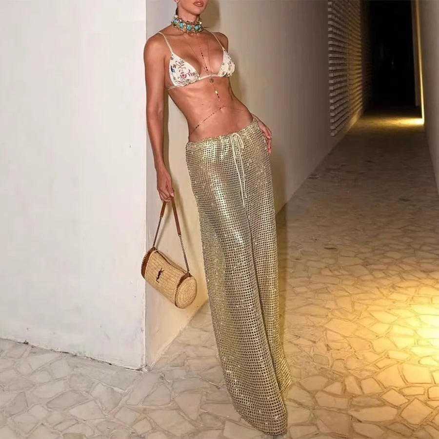 Margot Gold pantalon large à cordon