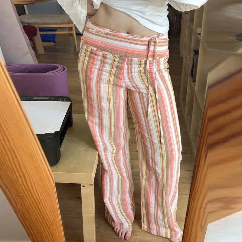 Pantalon palazzo rayé Sienna