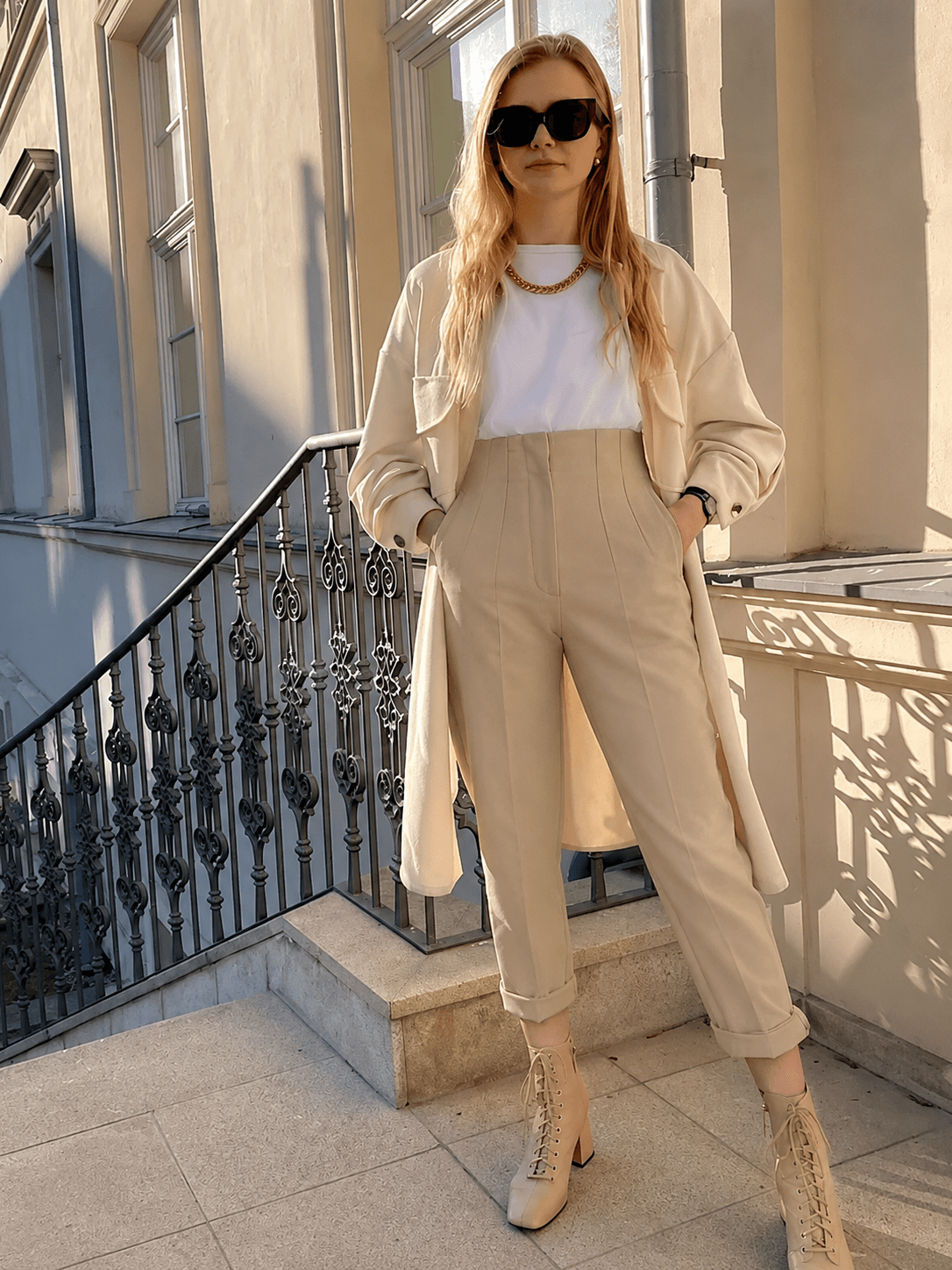 Sofia pantalon cigarette taille haute