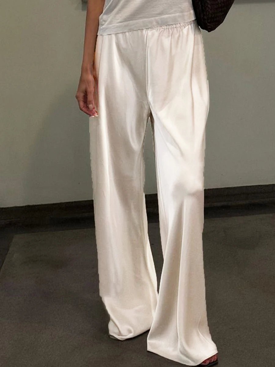 Pantalon Wendy à jambes larges en satin