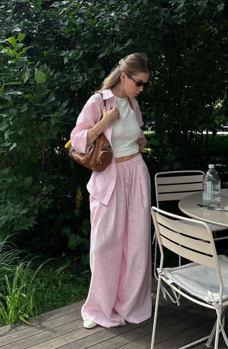 Ensemble Ivanna avec blouse ample et pantalon à jambes larges