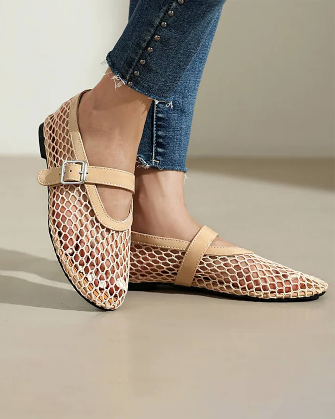 Bianca Ballerines à boucle et en résille