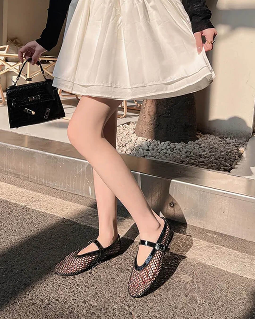 Bianca Ballerines à boucle et en résille