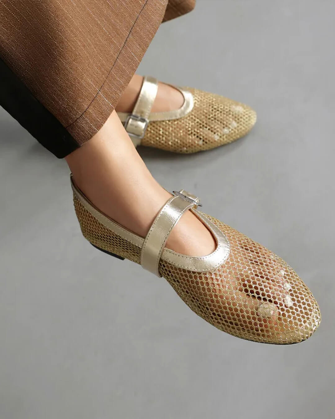 Bianca Ballerines à boucle et en résille