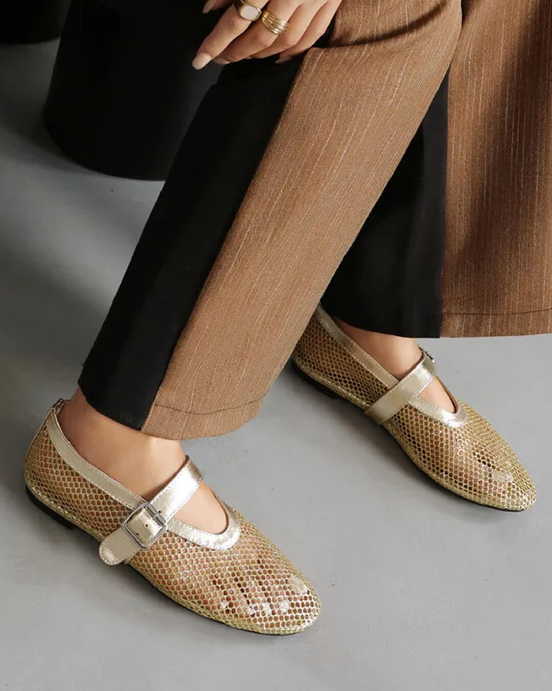 Bianca Ballerines à boucle et en résille