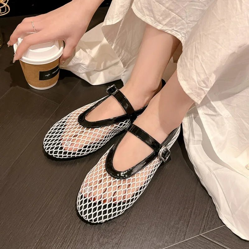 Bianca Ballerines à boucle et en résille