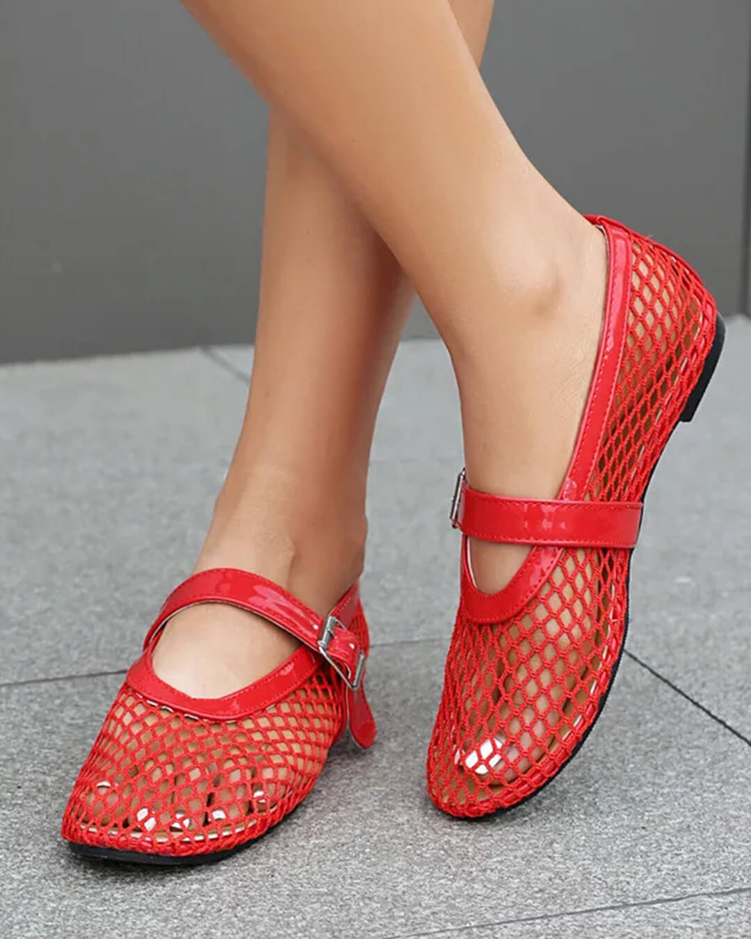 Bianca Ballerines à boucle et en résille