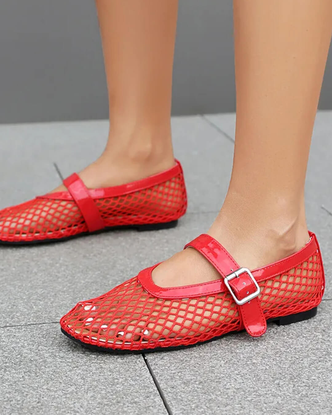 Bianca Ballerines à boucle et en résille