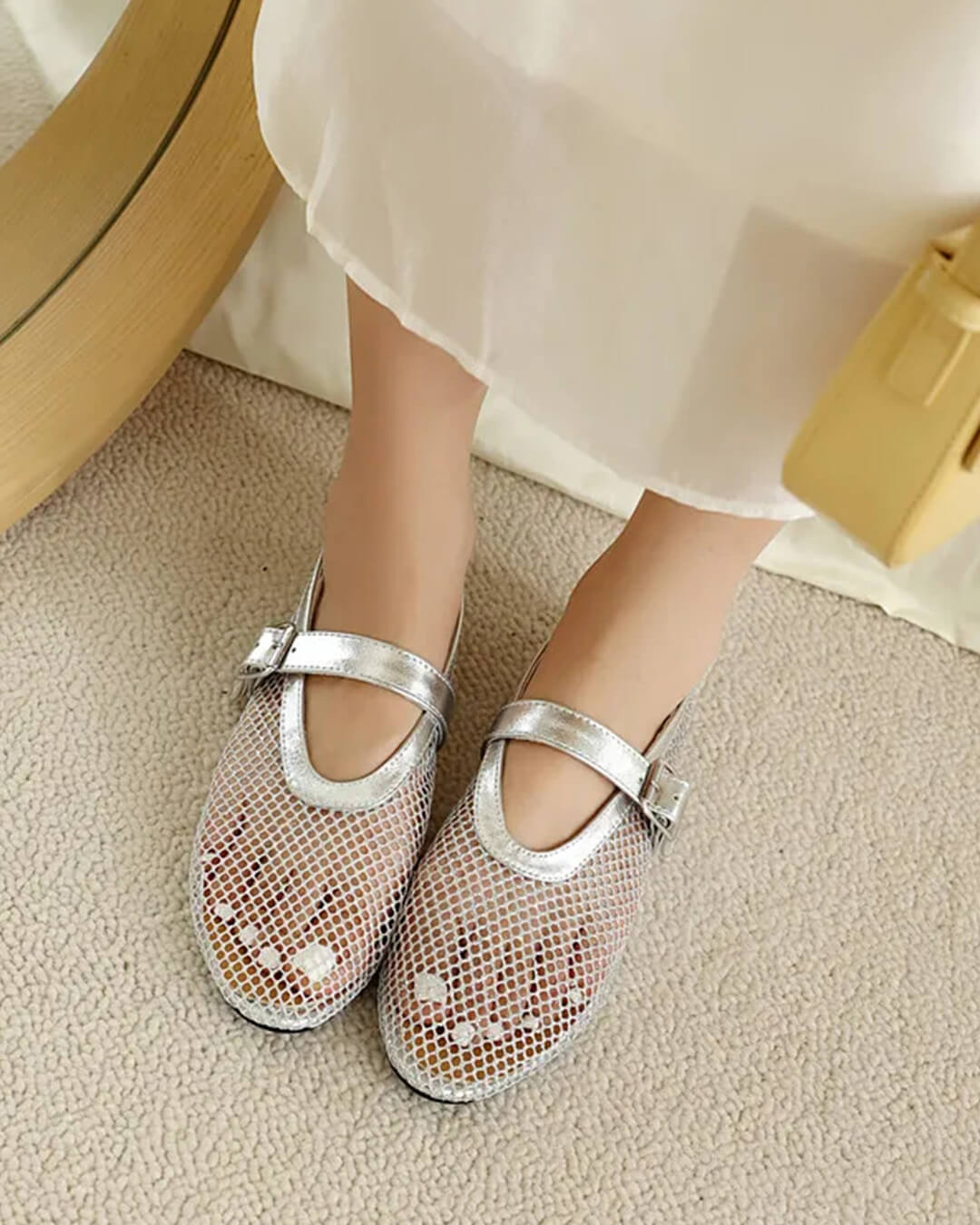 Bianca Ballerines à boucle et en résille