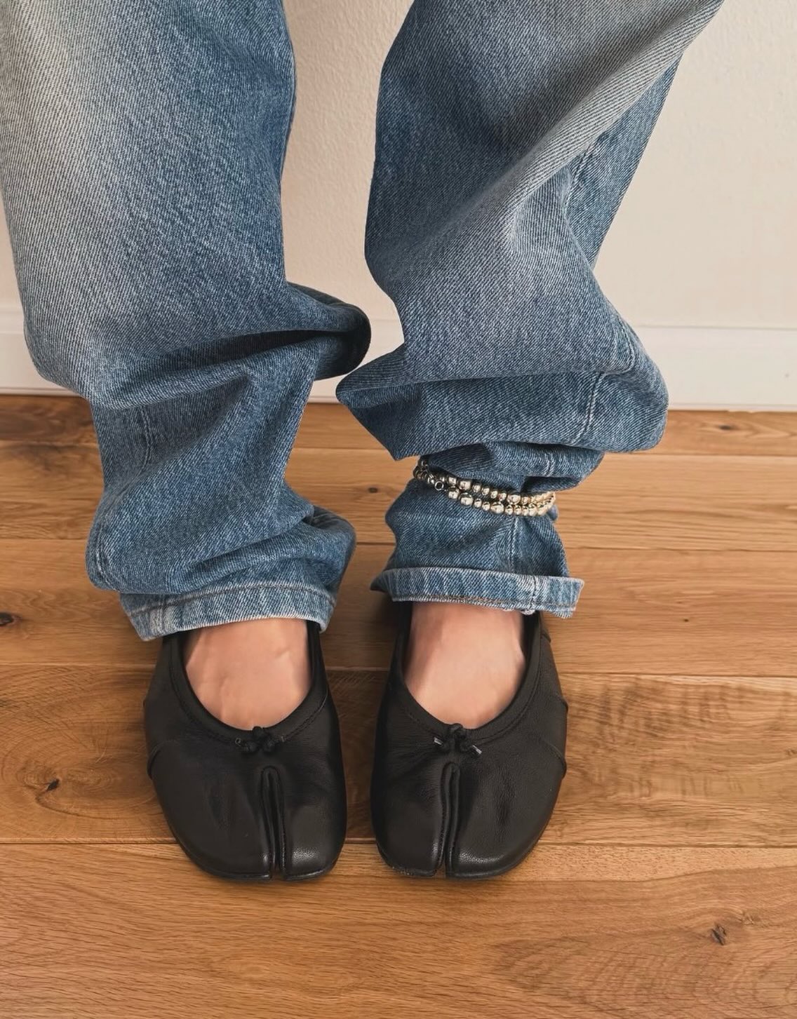 Mules Bianca en cuir à bout séparé