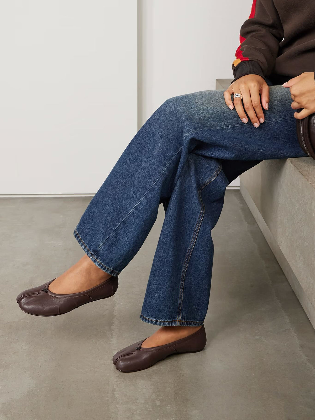 Mules Bianca en cuir à bout séparé