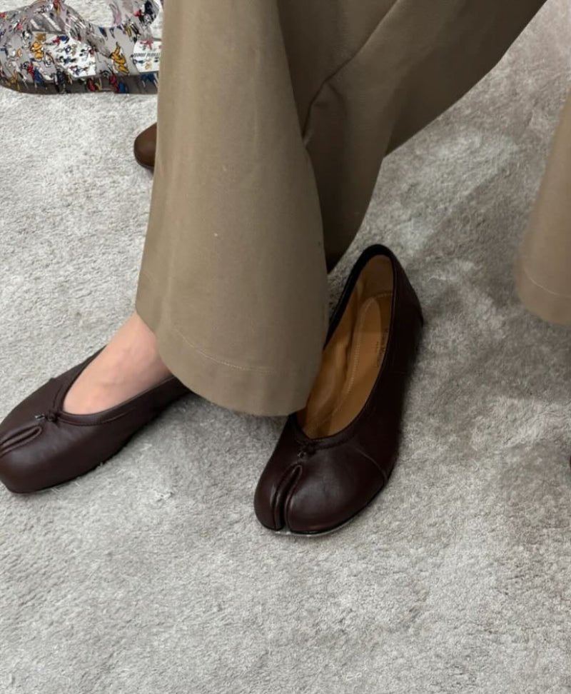 Mules Bianca en cuir à bout séparé
