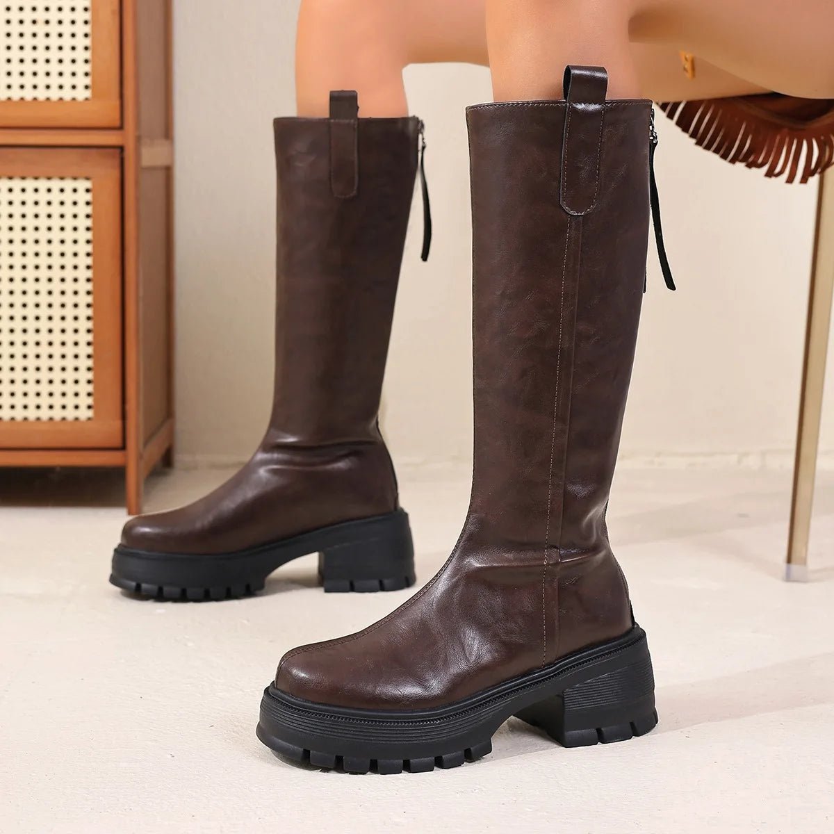 Bottes en cuir jusqu’aux genoux Feliz