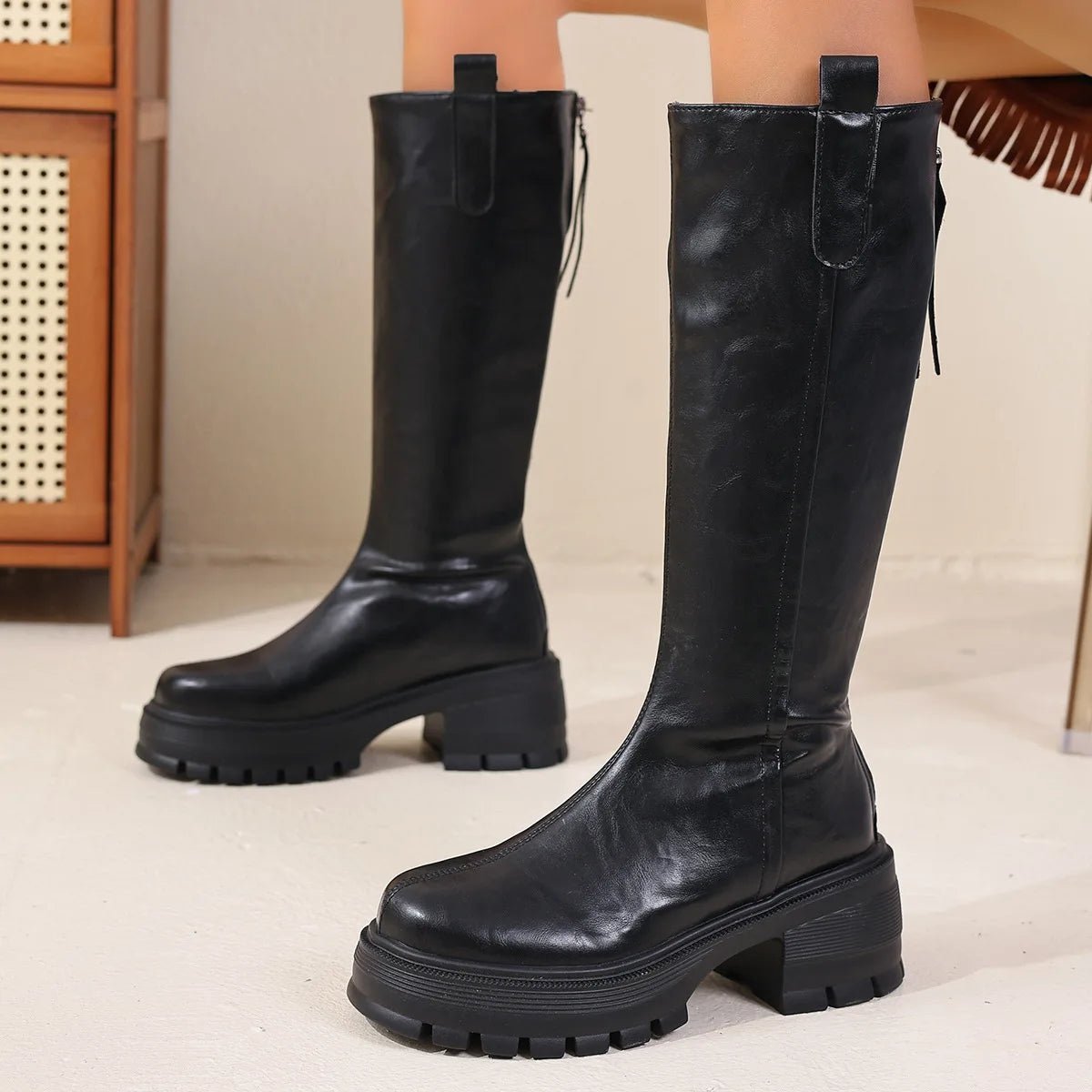 Bottes en cuir jusqu’aux genoux Feliz
