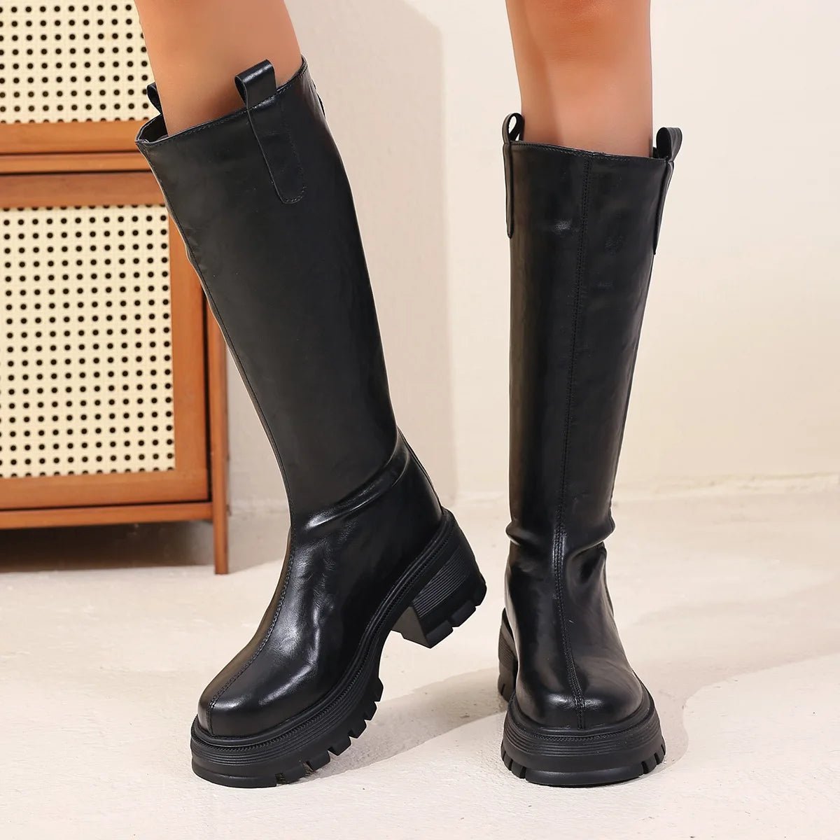 Bottes en cuir jusqu’aux genoux Feliz
