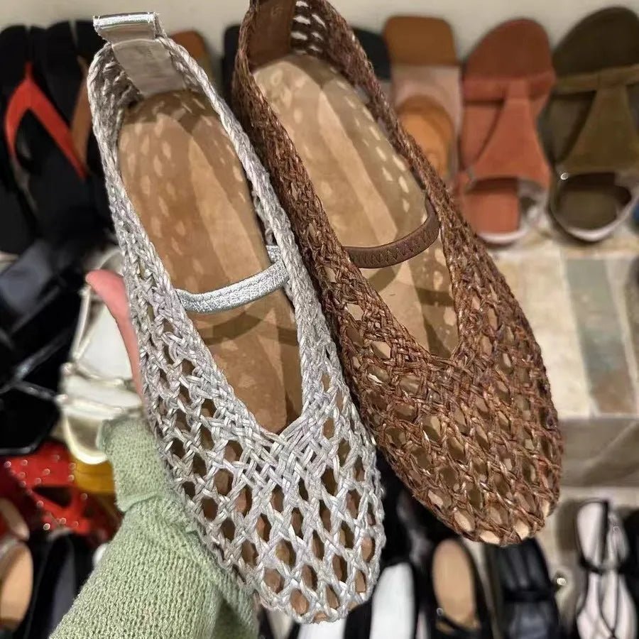Chaussures plates tressées avec détails ajourés Francesca