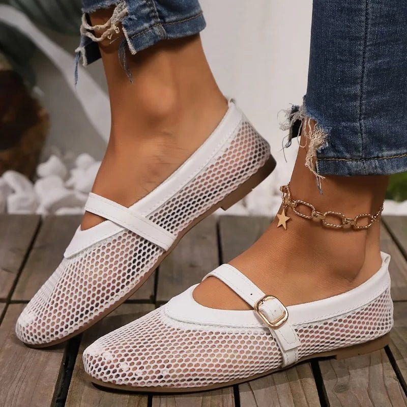 Ballerines Mary Jane en résille Hermione