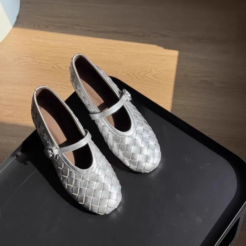 Chaussures plates Lisbeth en cuir tressé