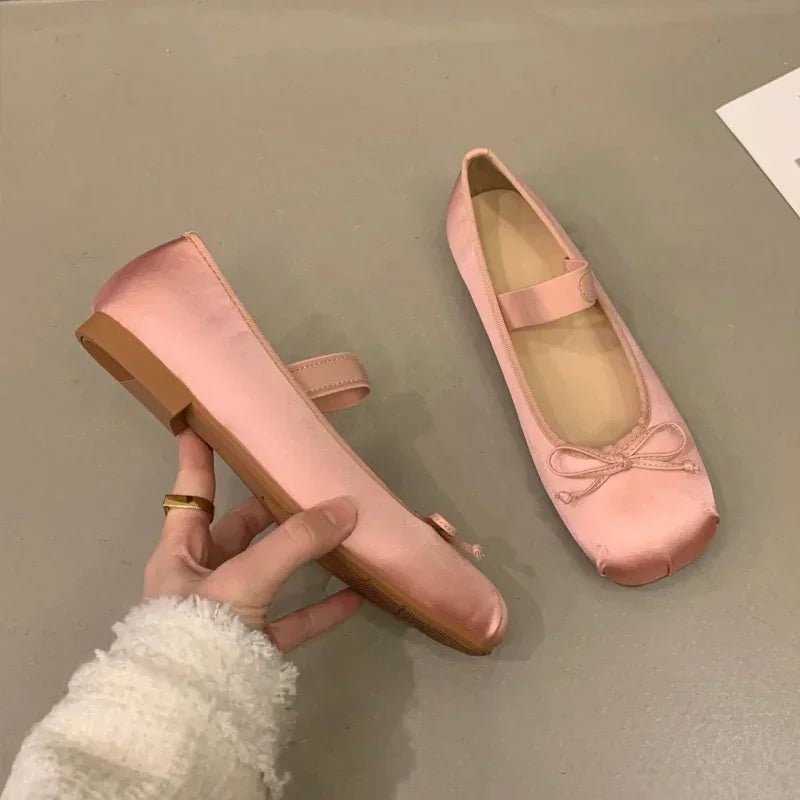 Ballerines en satin avec nœud Pamela