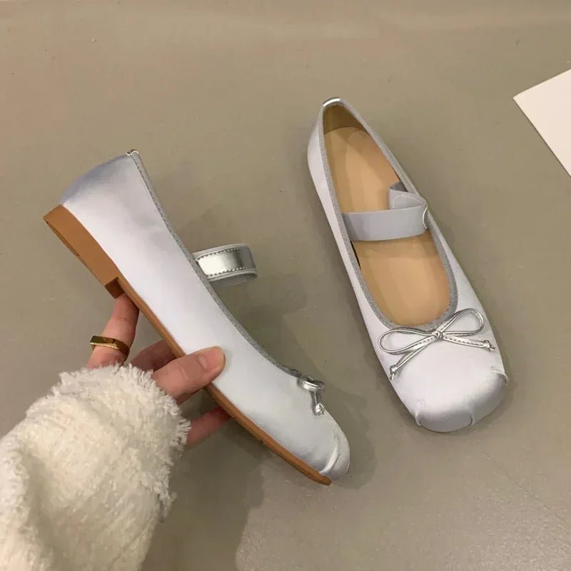 Ballerines en satin avec nœud Pamela