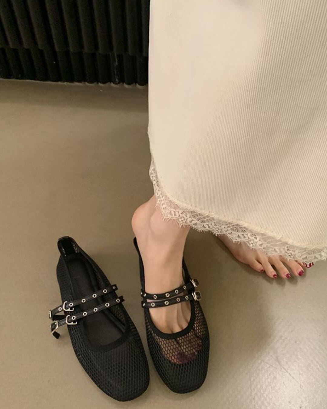 Ballerines en maille avec boucle Valerie