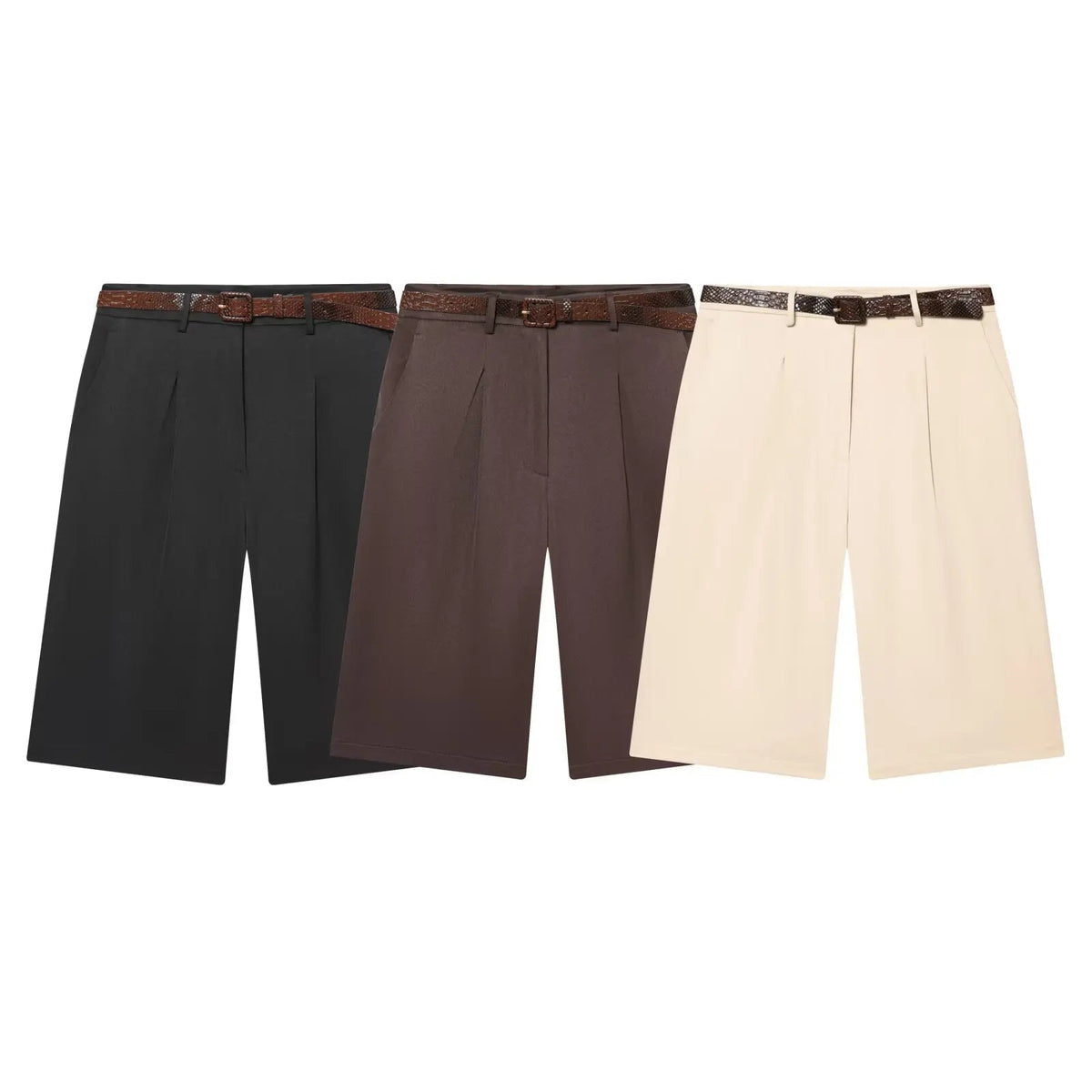 Bermuda taille haute Florentine avec ceinture