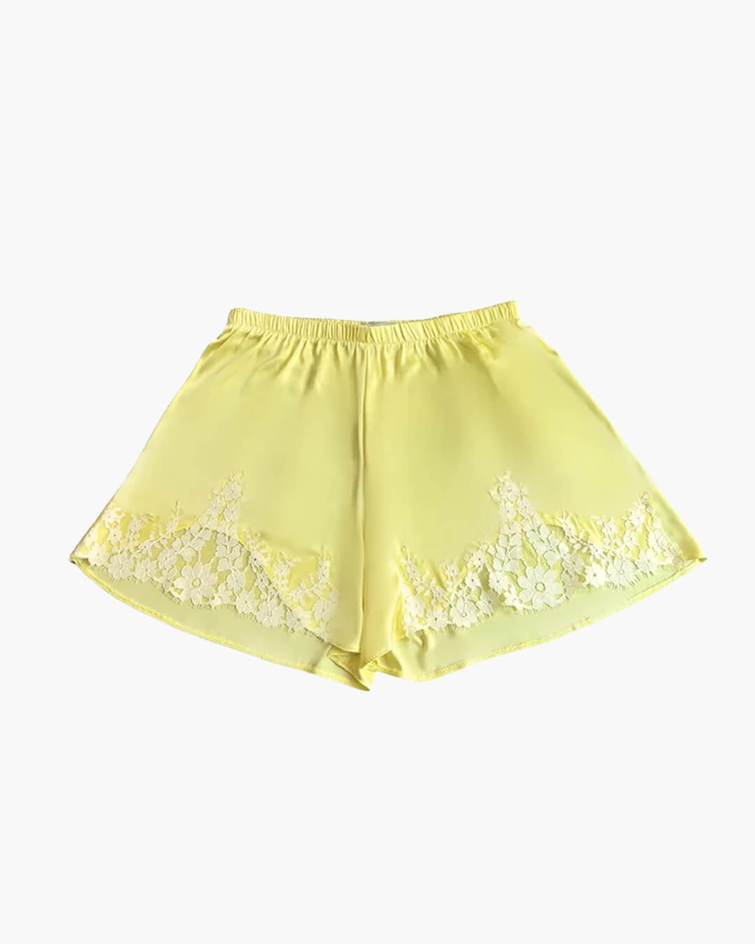 Shorty Laura en satin avec dentelle