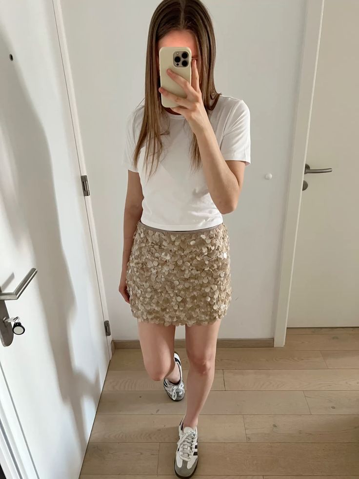 Minijupe Bianca à sequins