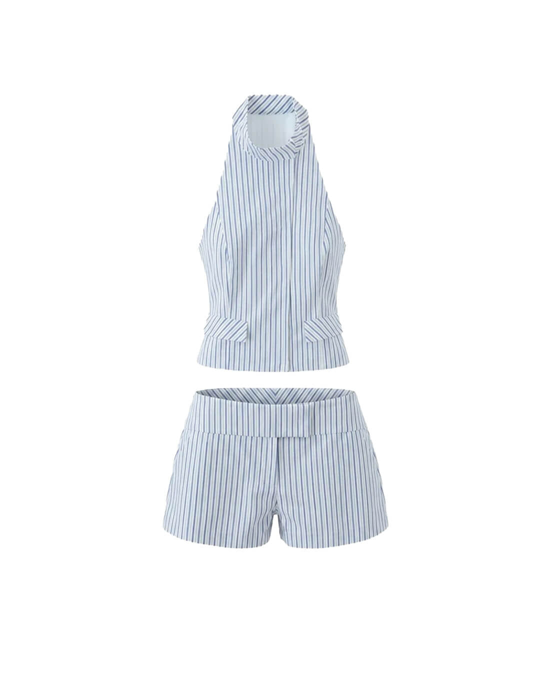 Ensemble Briana avec mini-jupe rayée