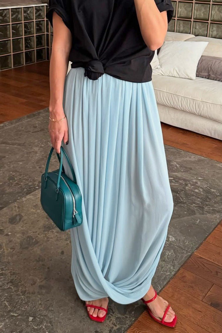 Afroza jupe maxi en mousseline fluide
