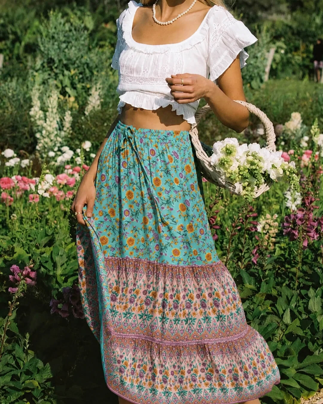 Jupe de plage bohème à imprimé floral Bianca