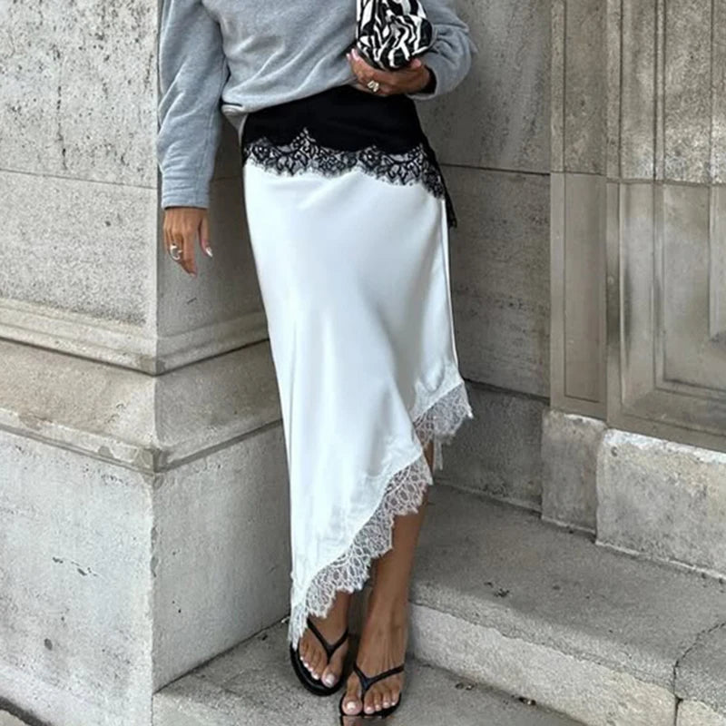 Jupe midi asymétrique Leslie