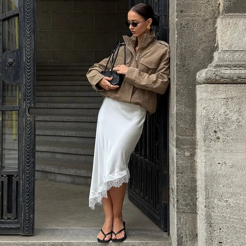 Jupe midi asymétrique Leslie