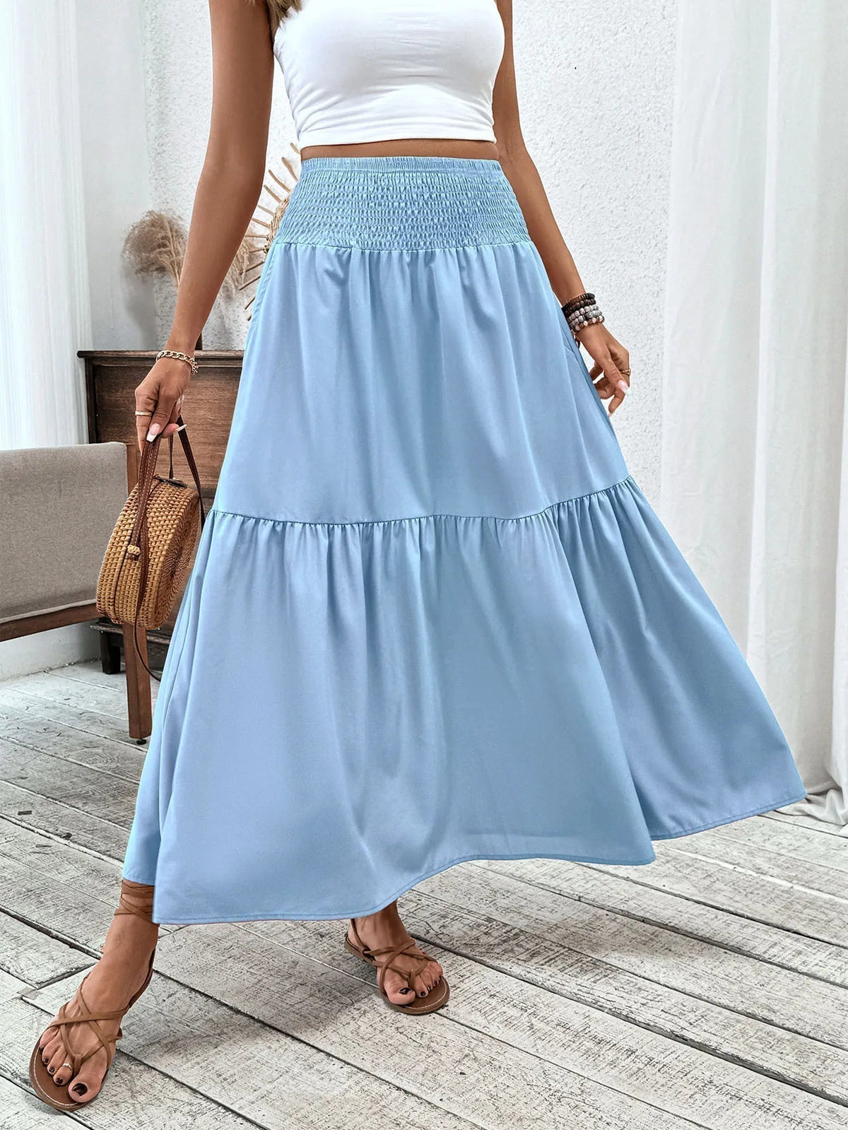Jupe maxi bohème fleurie Rivka