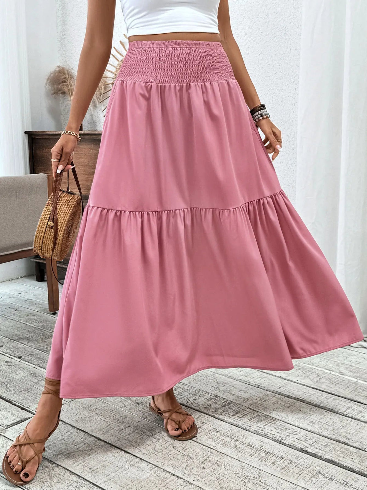 Jupe maxi bohème fleurie Rivka