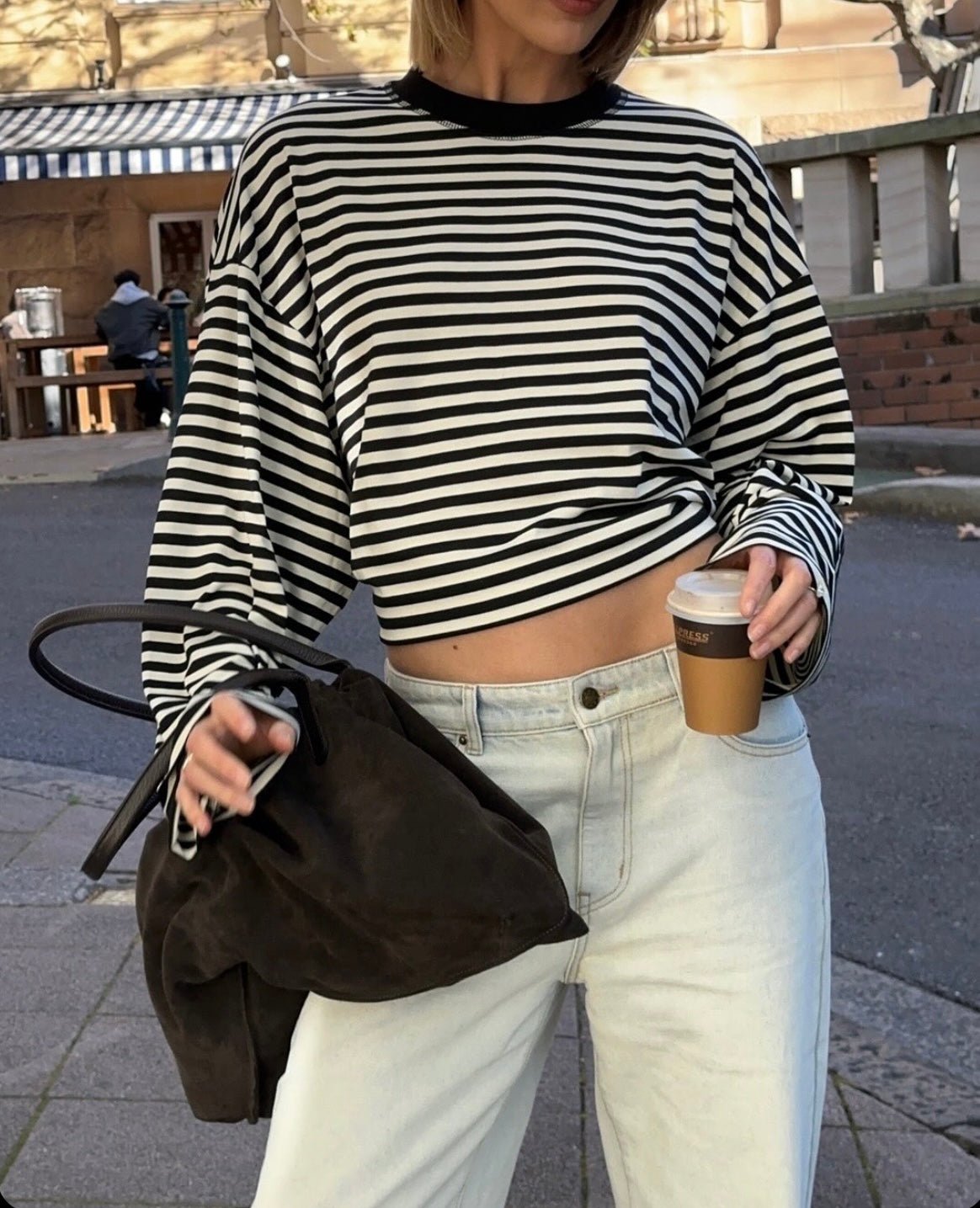 Pull oversize rayé en maille Vivien